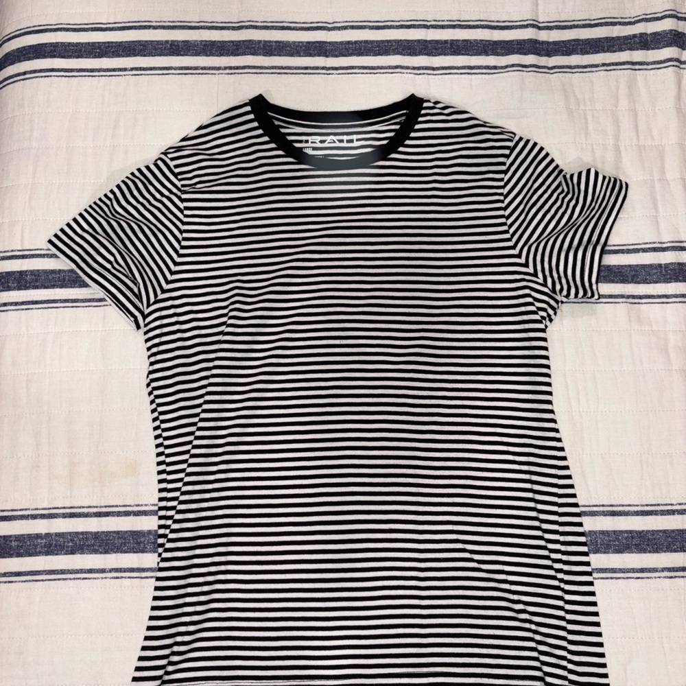 The Rail Black and White Striped Short Sleeve Tee